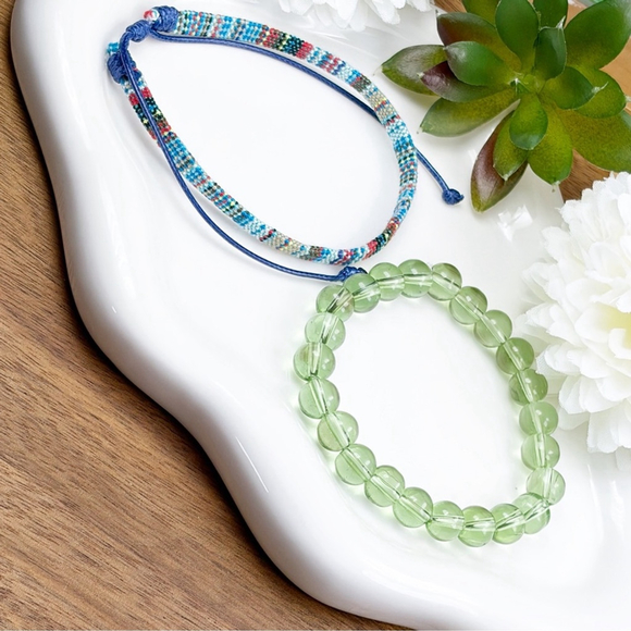 Peridot and Chrysocolla Long Pendant Jewelry Set Lot Turquoise Necklace 925 - Picture 5 of 8